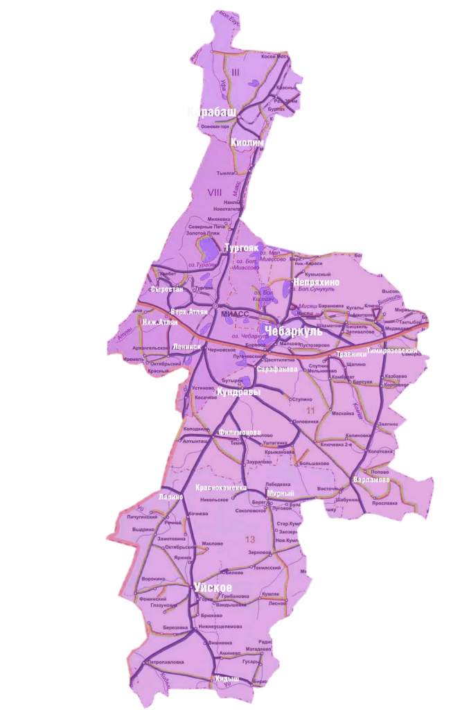 Карта миасского городского округа